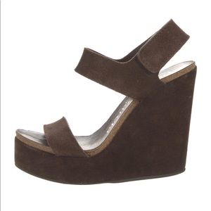 Pedro Garcia | Tate Slingback Suede Platform Wedge with box